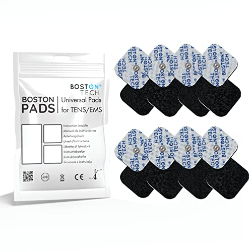 Set de 16 electrodos Boston Tech de 4,5cm x 4,5cm tipo botón (Snap) Electrodos para TENS y EMS, Reutilizables Supersoft para electroestimuladores Beurer, Vitalcontrol, Sanitas. Modelo ME71