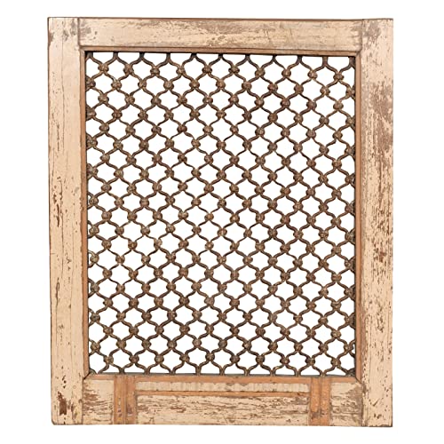 Finestra in legno con grate 77x5x92 cm oggetti vintage per la casa Finestre in restaurato