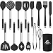 MIBOTE Kitchen Utensils Set, 14 pcs Silicone Cooking Kitchen Utensils Set with Heat Resistant BPA-Free Silicone and Stainless Steel Handle Turner Spatula Spoon Tongs Whisk Cookware Kitchen Tools Set