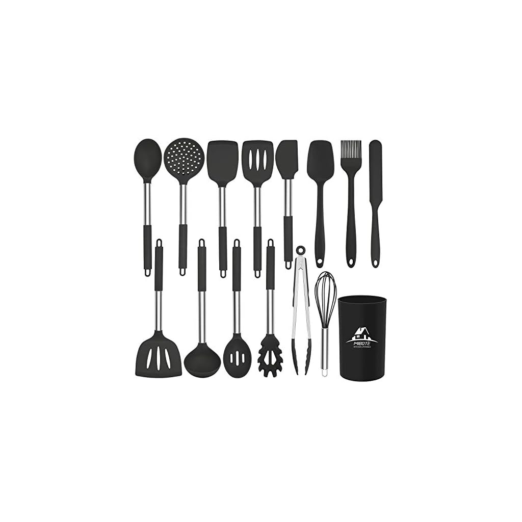 MIBOTE-15-Pcs-Silicone-Kitchen-Utensils-Set-Cooking-Utensils-Set-with-Heat-Resistant-BPA-Free-Silicone-and-Stainless-Steel-Handle-Kitchen-Tools-Set-Black