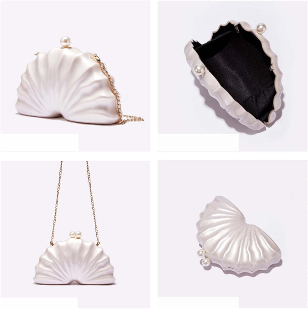 Womens Acrylic Shell Purse Evening Clutch Acrylic Evening Handbag Seashell Bag Clutch Chain Shoulder Bag Party Purse
