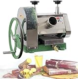 BOOZXCV Zuckerrohr-Entsafter-Maschine Manuelle Zuckerrohr-Ingwer-Press-Entsafter Edelstahl DREI-Walzen-Zuckerrohr-Mühle Entsafter Zuckerrohr-Saftpresse mit Handkurbel