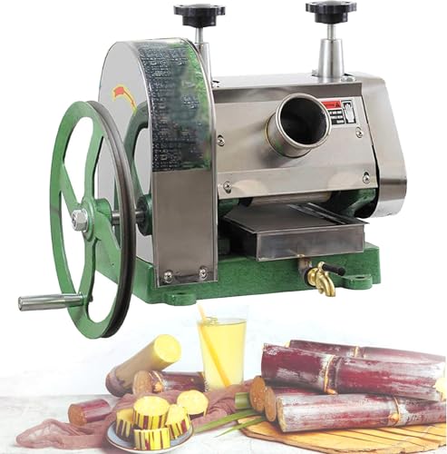 Eiwitany Manual Sugar Cane Juicer Machine-Three-Roller Press for Fresh Juice, Hand Crank Ginger & Sugarcane Mill, for Home & Commercial