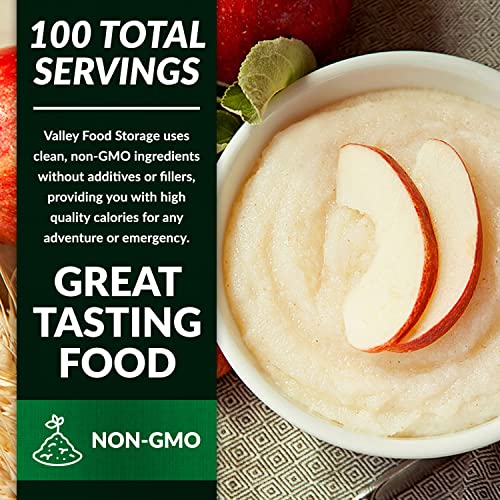 Image of Valley Food Storage Apple Creamy Wheat | 100 Serving Emergency Breakfast Food Supply, 10-Bag Bucket | 25 Year Shelf Life | Survival Meals for Long Term Food Storage, Camping & Prepper Supplies