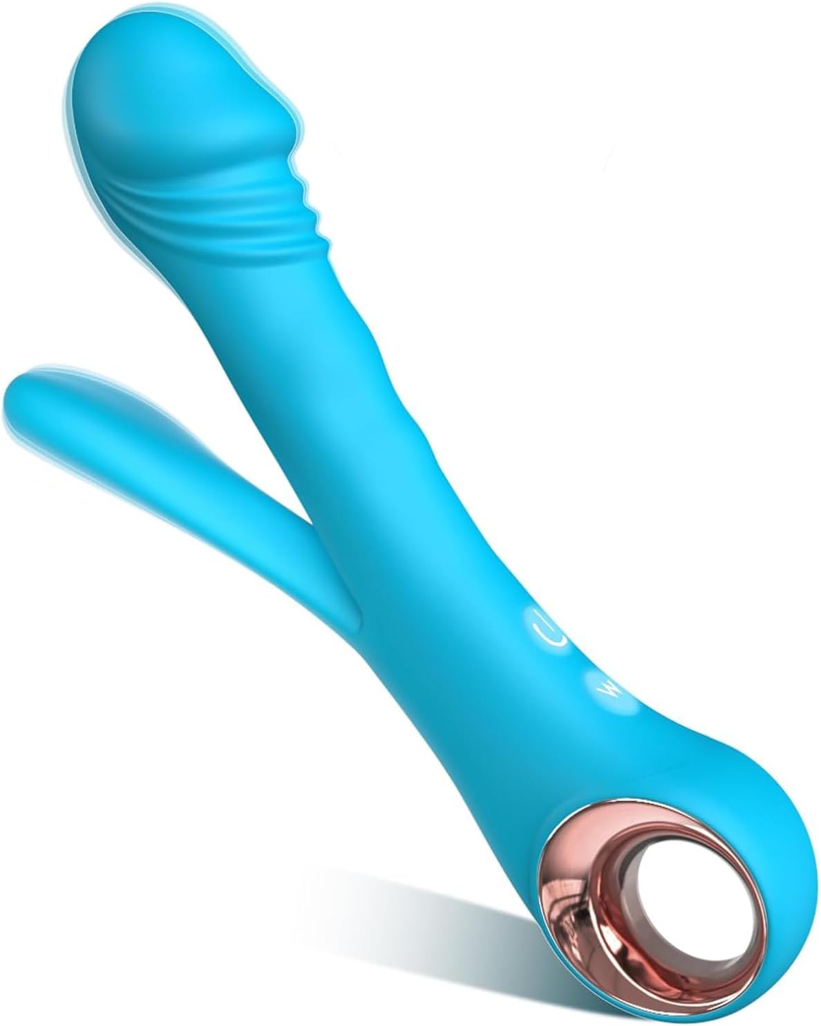 Female Dildo, Forked G-Spot Dual-Head Vibrator with 10 Powerful Vibration Modes, Anal Clitoral Nipple Stimulator Masturbator, Adult Sex Toys,B