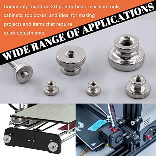 Tanstic 42Pcs Knurled Thumb Nuts, M3 M4 M5 M6 M8 M10 Round Knobs Fasteners With Nickel Plated Adjusting Nuts Metric Thread #TOP6