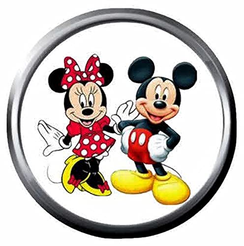 Disney Characters Children Adult 18MM - 20MM Snap Jewelry Charm (Mickey and Minnie)