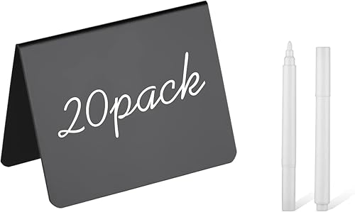Paquete de 20 letreros de pizarra pequeña de 4 x 3 pulgadas para comida Fiesta Buffet Cartel de mesa Pizarra Boda Panadería Cartel pequeño de