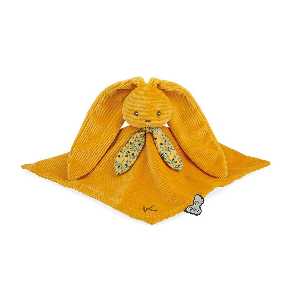 Kaloo - Lapinoo - Rabbit Comforter - Babies’ Plush - Ochre Colour - Square: 11.8"x11.8" / 30x30 cm - Material: Ultra-Soft Cotton & Corduroy - Gift Box - K972207