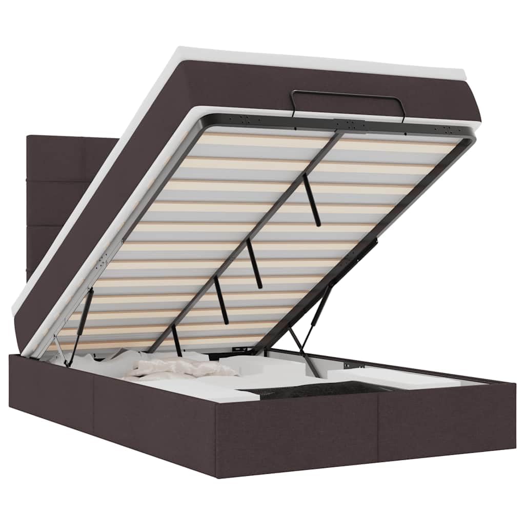 Letto contenitore con sollevamento idraulico 3 in 1 in tessuto morbido e