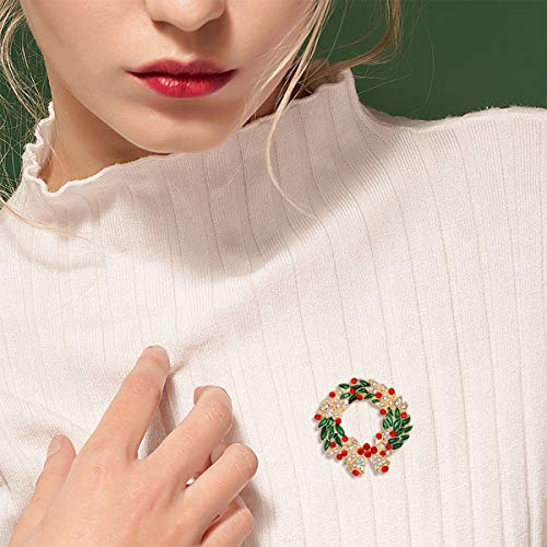 Merdia Created Crystal Brooches For Women Wreath Flower Brooch Pins Christams Gift #TOP5