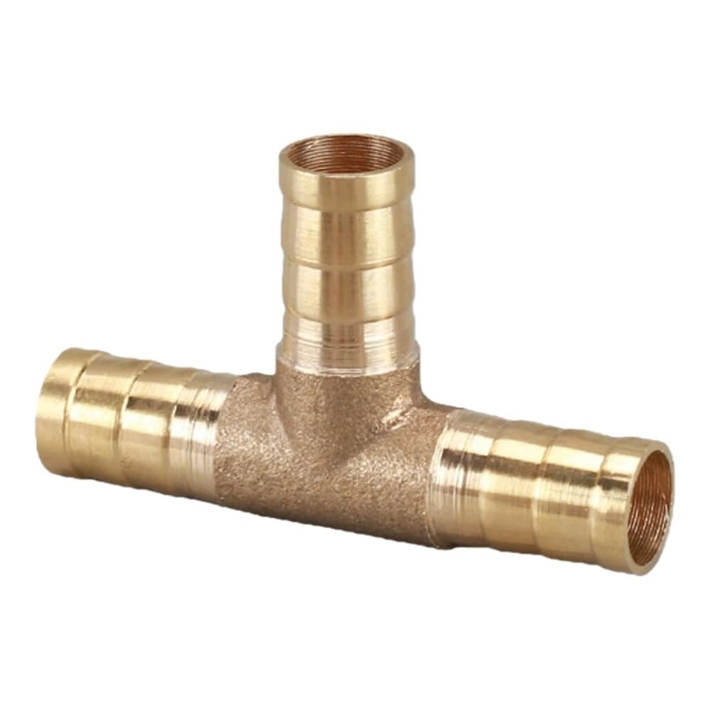 20 conectores de púas de latón en T de 3 vías for manguera, for tuberías de agua y transferencia de fluidos de laboratorio.(10mm)