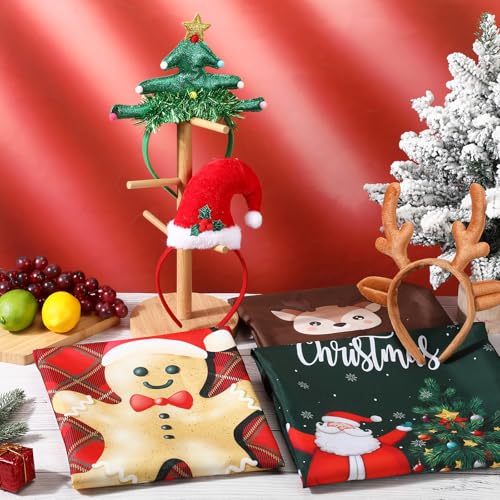 Panitay Conjunto de 3 conjuntos de avental de Natal e faixas de cabeça de Natal ajustável, avental d