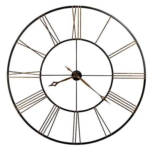 Howard Miller Postema Gallery Wall Clock, Alarm Clocks for Bedroom, Office & Classroom, Oversized Wrought-Iron Black Finish, Quartz Movement, Large Analog Wall Clock with Traditional Roman Numerals