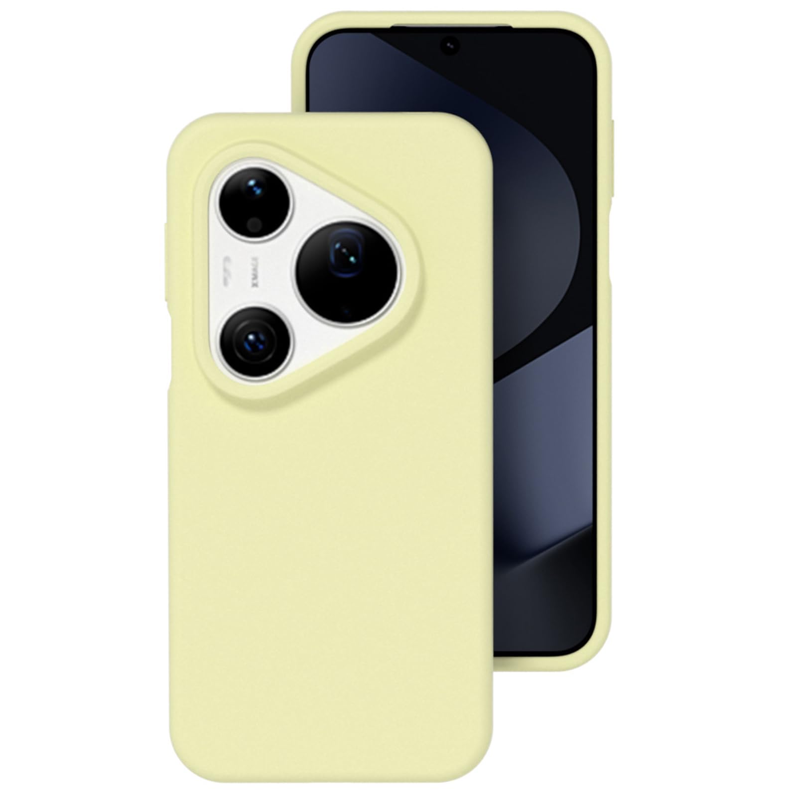 Coque Huawei Pura 90 Pro en silicone liquide jaune antichoc