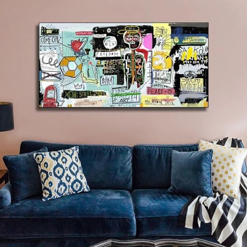 Tableau graffiti urbain grand format pour salon moderne - 3