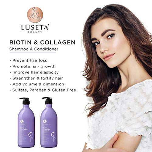 Biotin & Collagen Shampoo Conditioner Set,Thicking Shampoo For Hair Loss & Fast Hair Growth, Sulfate & Paraben Free, Keratin & Color Safe, 2X33.08Oz #TOP1