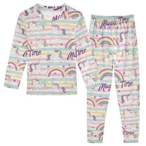 ODAWA Unicorn Rainbow Stars Pastel Pajama Sets Footless 18M Matching Fall Pajamas