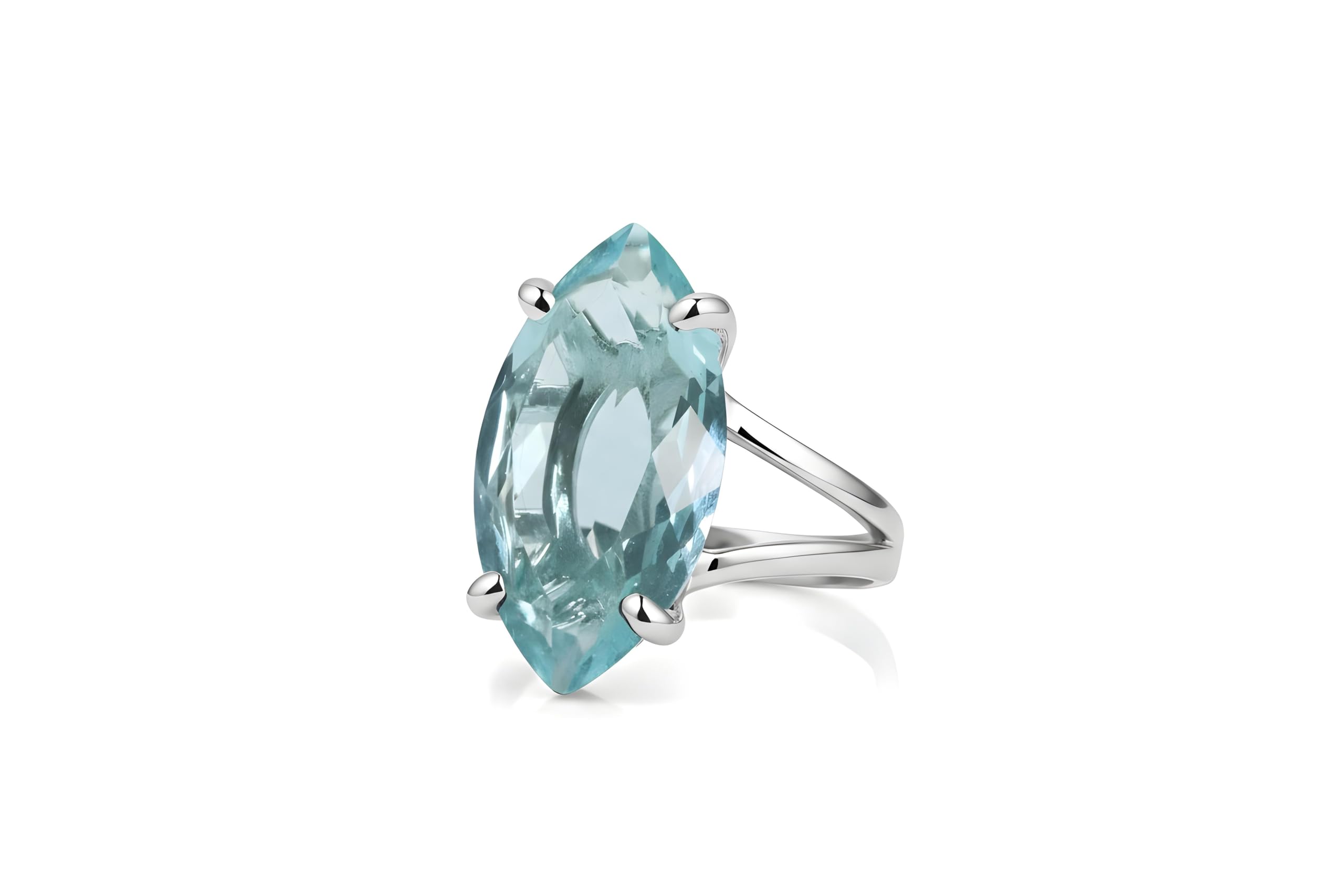 Handwerker Blau Topas Ringe für Frauen - Luxus Geburtsstein Schmuck, Mode Ringe, Alltag Ringe, Aussage Schmuck für Damen - Geschenke für Sie Geburtstag, Verlobung, Graduierung, Muttertag, Weihnachten