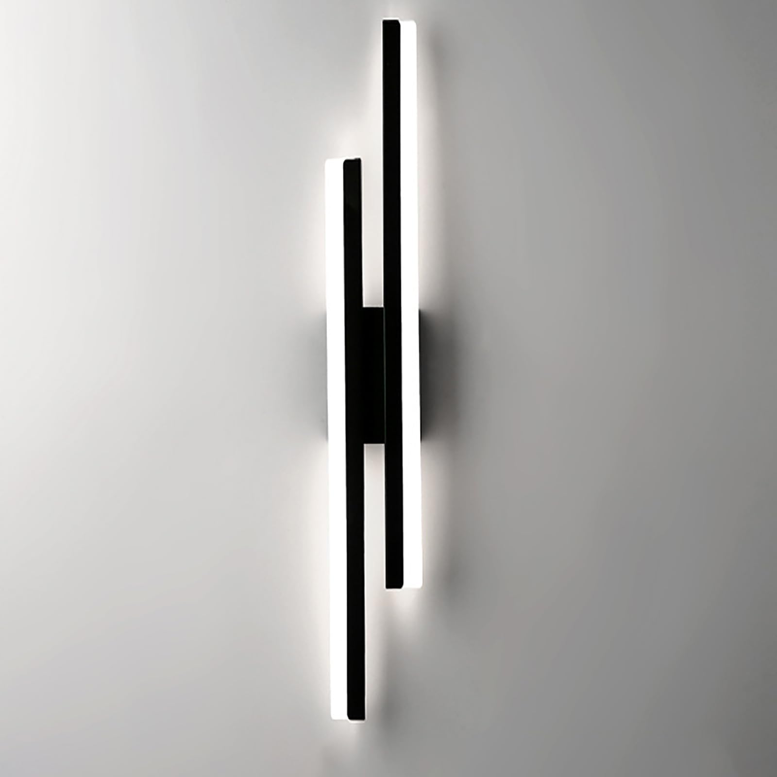 SXWNBIFH wall lamp Led Wall Lights For Living Room, Dimmable Acrylic Wall Sconce, Long Strip Linear Sconce Lamp, Modern Wall Mount Light Fixture For Bedside Living Room(Size:Right,Color:Black 65cm)