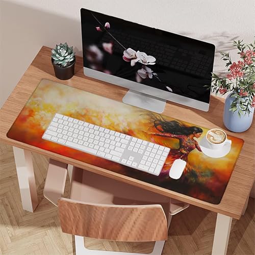 Tapis de souris de bureau haut de gamme JN-7 jaune format géant - 3