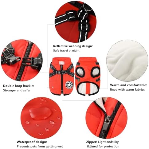 Aiboria Dog Jacket Windproof Warm Pet Fleece Coat Dog — top-down angle highlighting key features