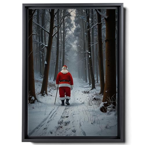 Santa Winter Landscape Print, Vintage Christmas Wall Decor, Snowy Landscape Print, Christmas Home Decor, Winter Landscape Wall Decor, Santa Print, Art Wall Decor, Arts -  BLAZECLOUD