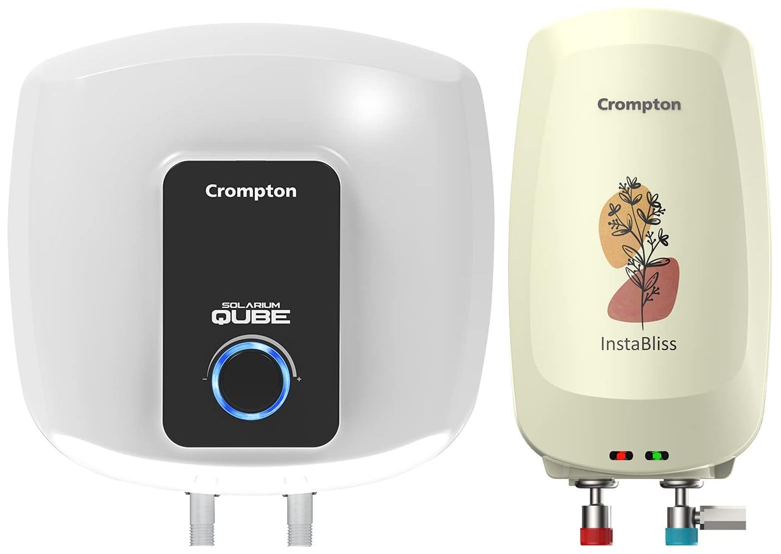 Buy Crompton Solarium Qube 15-L 5 Star Rated Storage Water Heater (Geyser)  with Free Installation and Connection Pipes (White and Black) u0026 Crompton  InstaBliss 3-L Instant Water Heater (Geyser) Online at Low