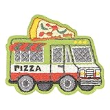 Patch Ecusson Thermocollant Camion pizza food truck 3,50 x 4,50 cm