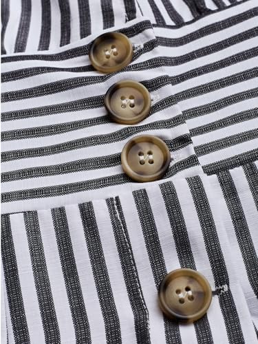 Image of CUPSHE Women's Striped Summer Dresses V Neck Casual Mini Dress Flutter Sleeve Ruffle Button Sundresses