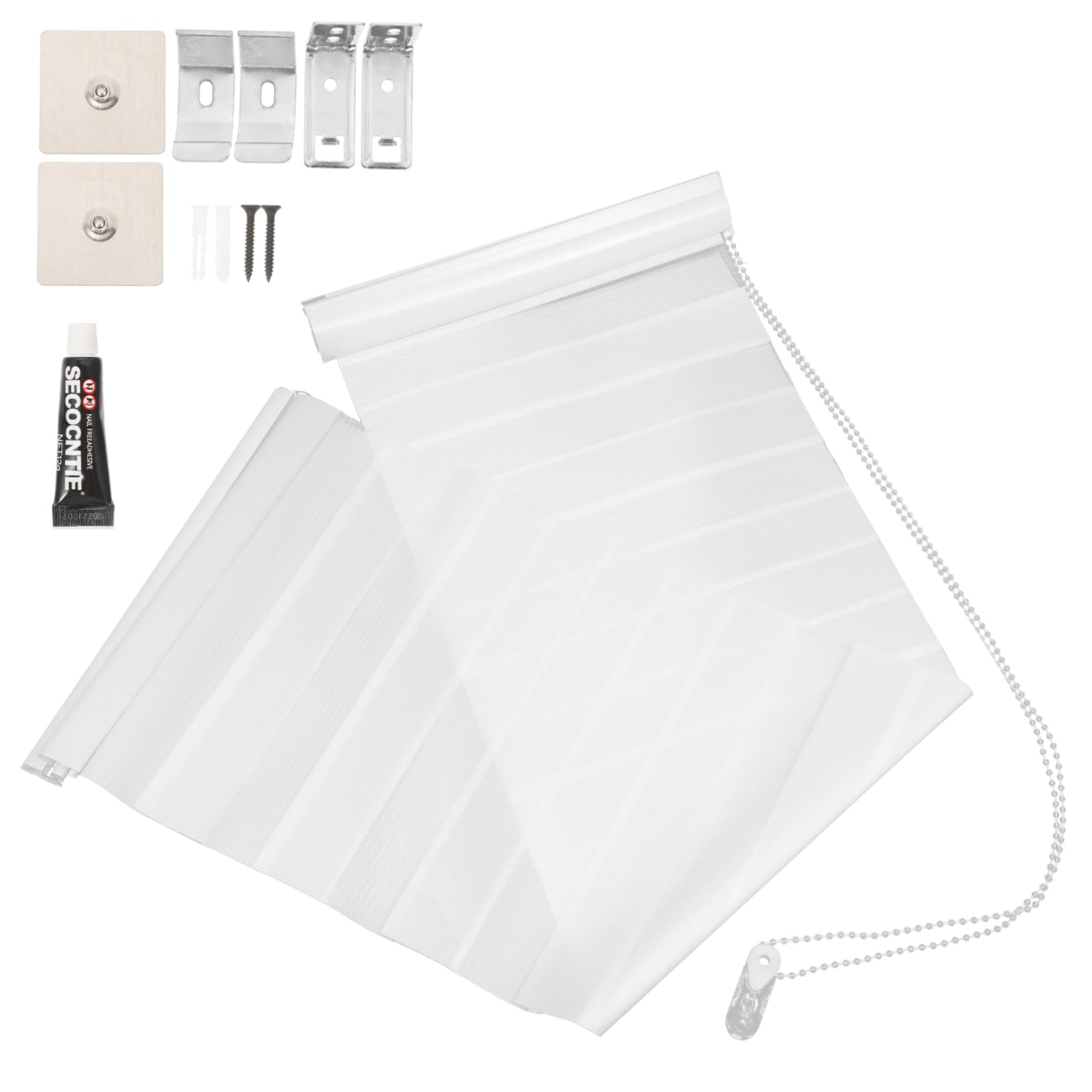 Rideau à persiennes transparent double modulable sans percer