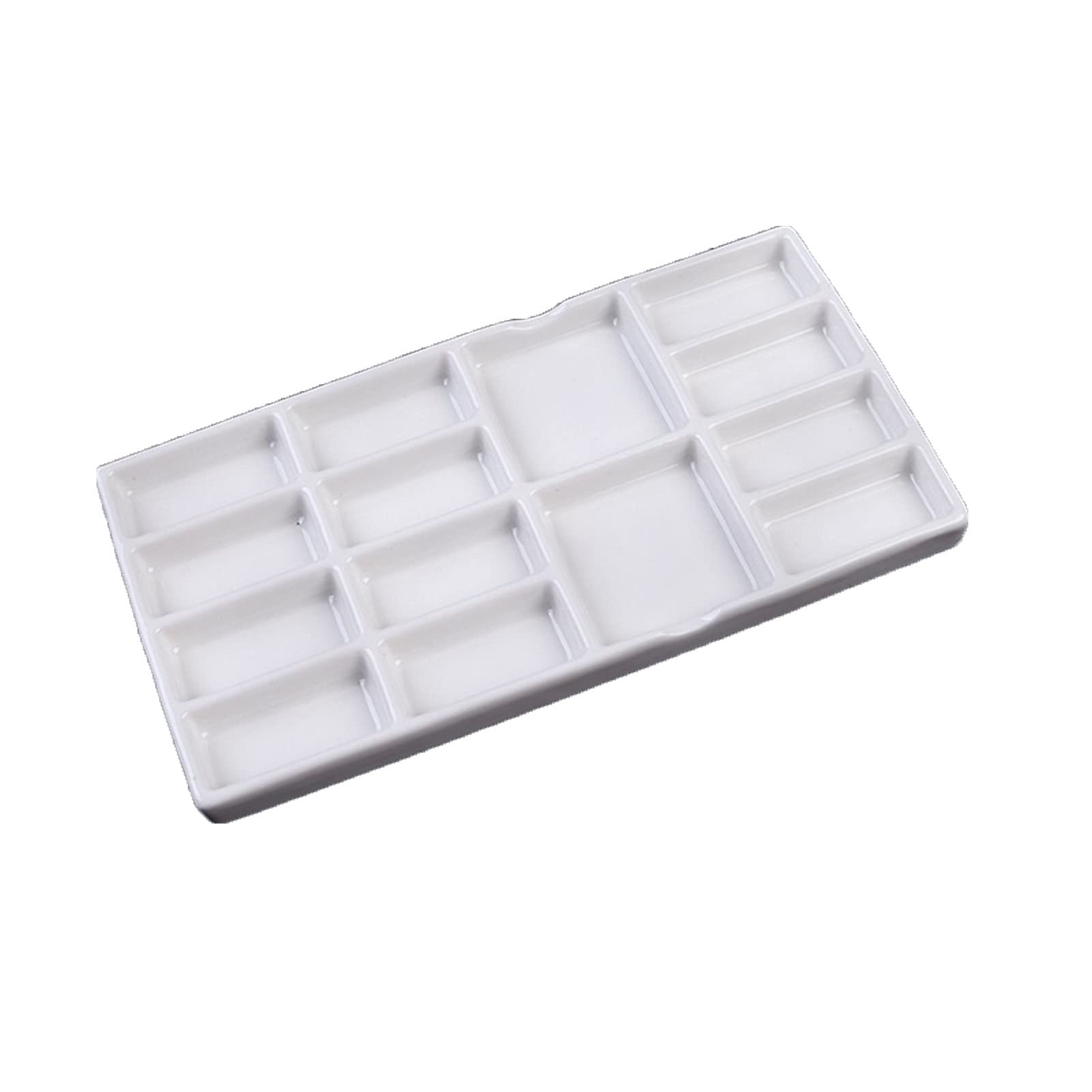 Paleta de 4 estilos, bandeja blanca de cerámica, acuarela, gouache, manualidades, pintura artística, fácil de limpiar (3)