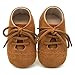 Dukars Baby Boys Girls Soft Sole Moccasins Lace-up Infant Toddler Shoes Sneaker (Brown 1)