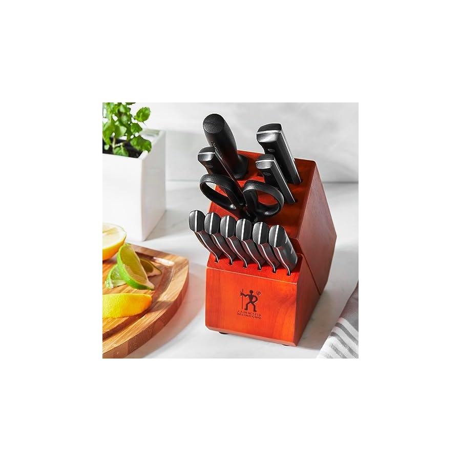 HENCKELS Dynamic Razor-Sharp 12-Piece Knife Set, Chef Knife, Bread Knife, Steak Knife, German Engineered Informed by 100+ Years of Mastery, Cherry