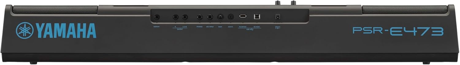 Rear panel connections of the Yamaha PSR-E473 Keyboard