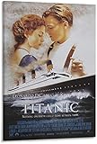 Sunsightly Drucken Sie auf Leinwand Titanic Filmplakat Wandbild Wandkunst für Wohnzimmer-Schlafzimmer Deko Wandposter Kein Rahmen