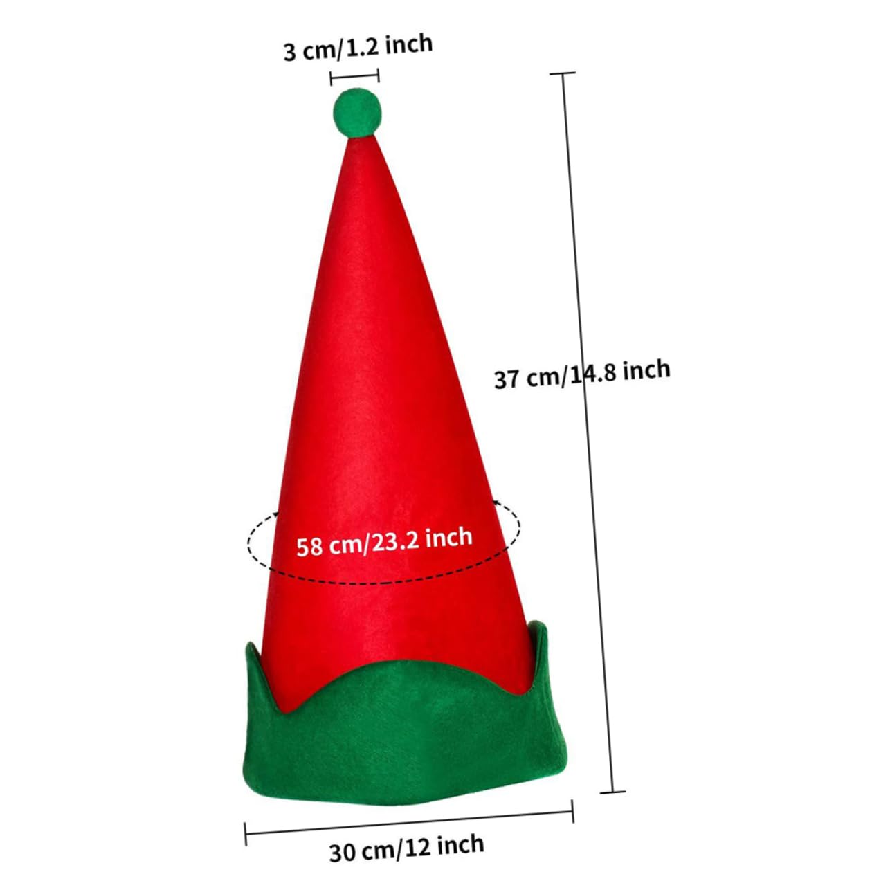 PRETYZOOM 12 Pz Cappello a Punta Elfico Cappello Cosplay Elfo Bomboniere in Costume Da Festa Rosso Da Elfo Di Babbo Natale Cappelli Rossi Da Di Babbo Natale Raso
