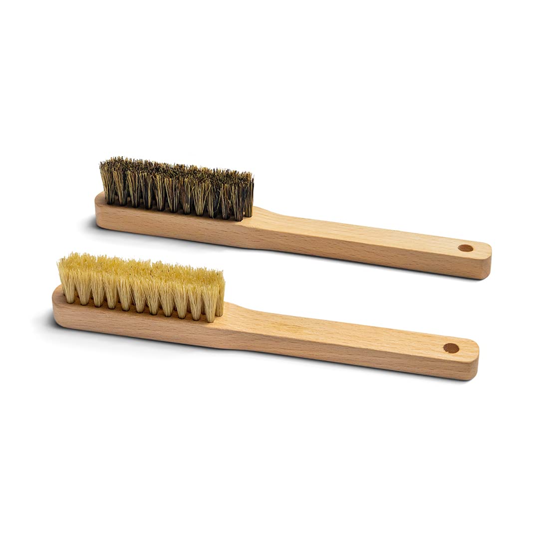 Laundry Stain Brush - Remove Stubborn Stains Safely and Effectively - Comes with Both Soft and Sturdy Bristles in a Pack of 2 - Suitable for all Fabrics, from Clothings, to Curtain, to Carpets