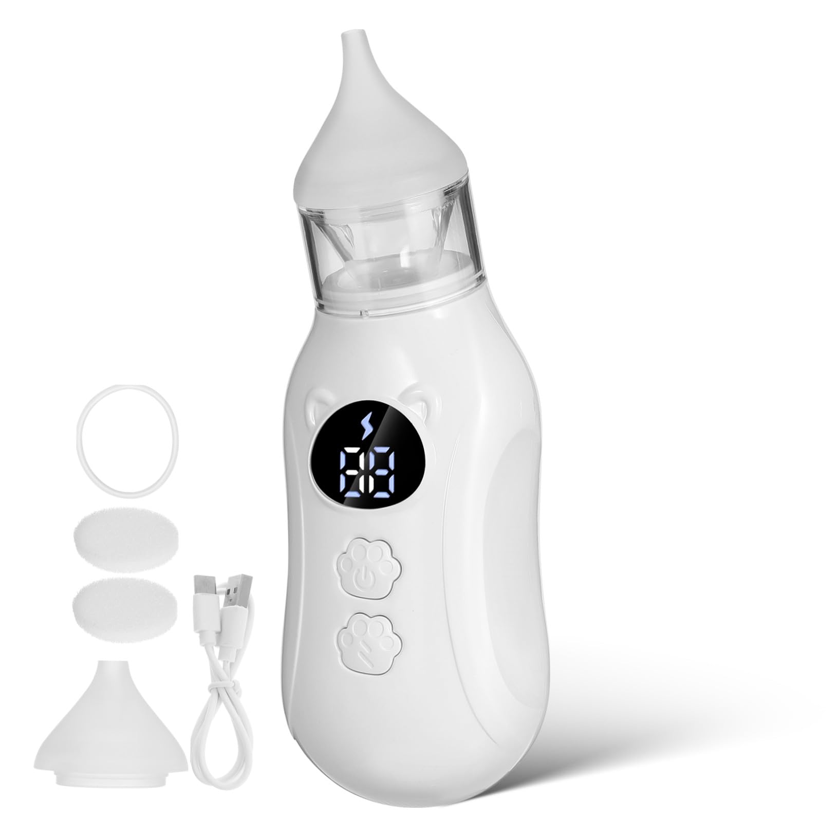 Aspiratore Nasale Elettrico Per Neonati Con Punta in Silicone Flessibile Silenzioso E Ricaricabile Usb Pulizia Delicata Per Bambini Piccoli E Uso Notturno