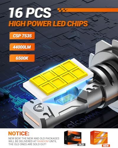 Image of SEALIGHT H7 LED Light Bulb, 6500K Output Canbus Ready, 900% Brighter H7 Bulbs For Powersports IP68 80000Hrs Lifespan, 1:1 Size 3Mins Installation, 2 Pack