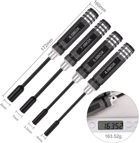 Gruiqrd Hex Screw Driver, 4pcs RC Tools Kit Hexagon Screwdriver Set (4.0mm 5.5mm 7.0mm 8.0mm for RC Car Boat Quadcopter Helicopter Multirotors Models - Image 6