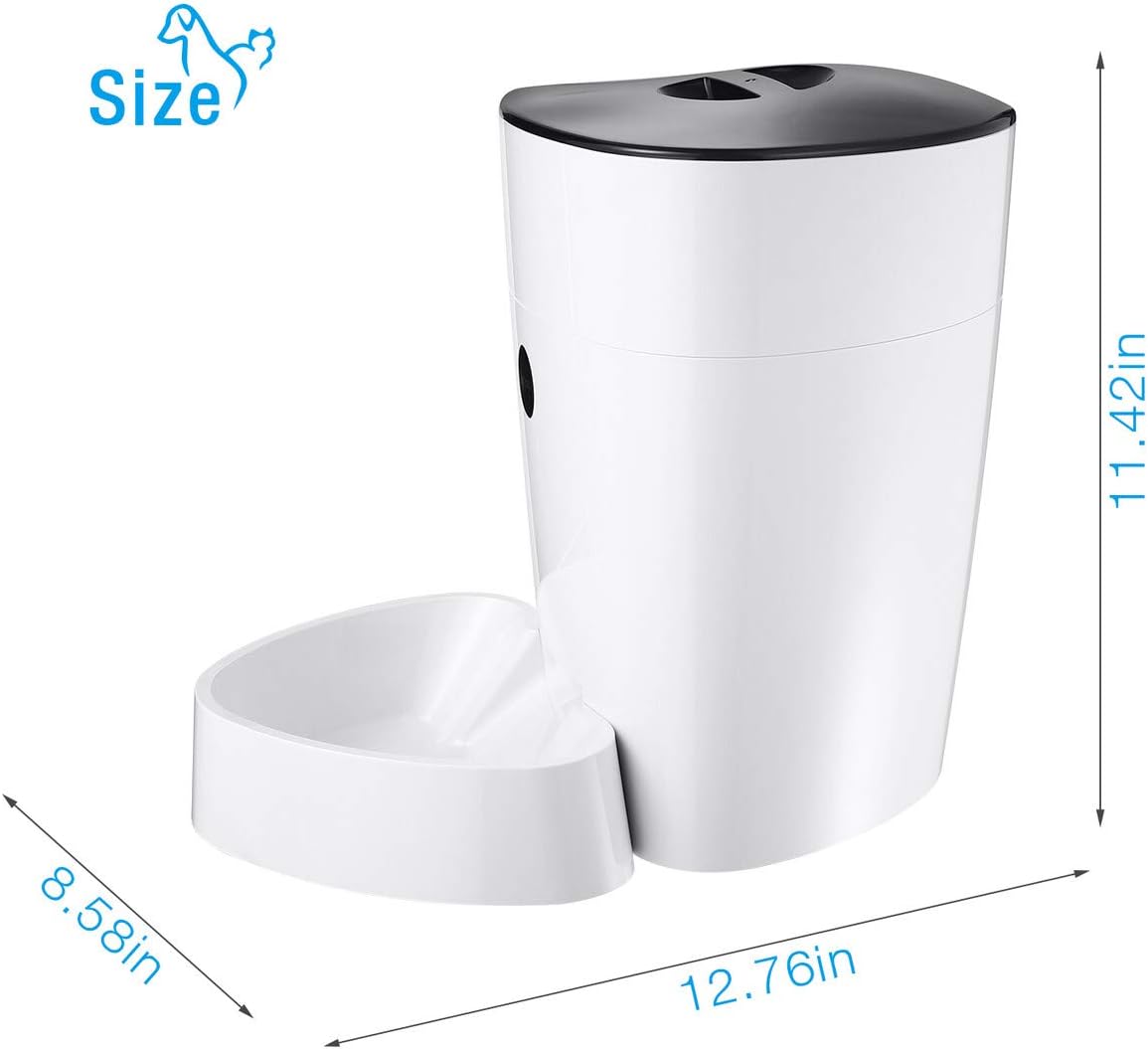 isYoung Automatic Cat Feeder, 4L Smart Pet Feeder for Cat & Dog - 6 Meal, LCD Display with Timer Programmable, Portion Control - Battery/Plug-in Power