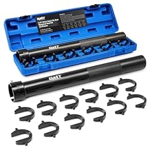 Orion Motor Tech Inner Tie Rod Removal Tool Kit, Inner Tie Rod Tool for Tie Rod Removal and Installation, Master Inner Tie Rod Tool Set with 12 Crowfoot Adapters 1/2 Inch Drive Tube and Tool Case BK