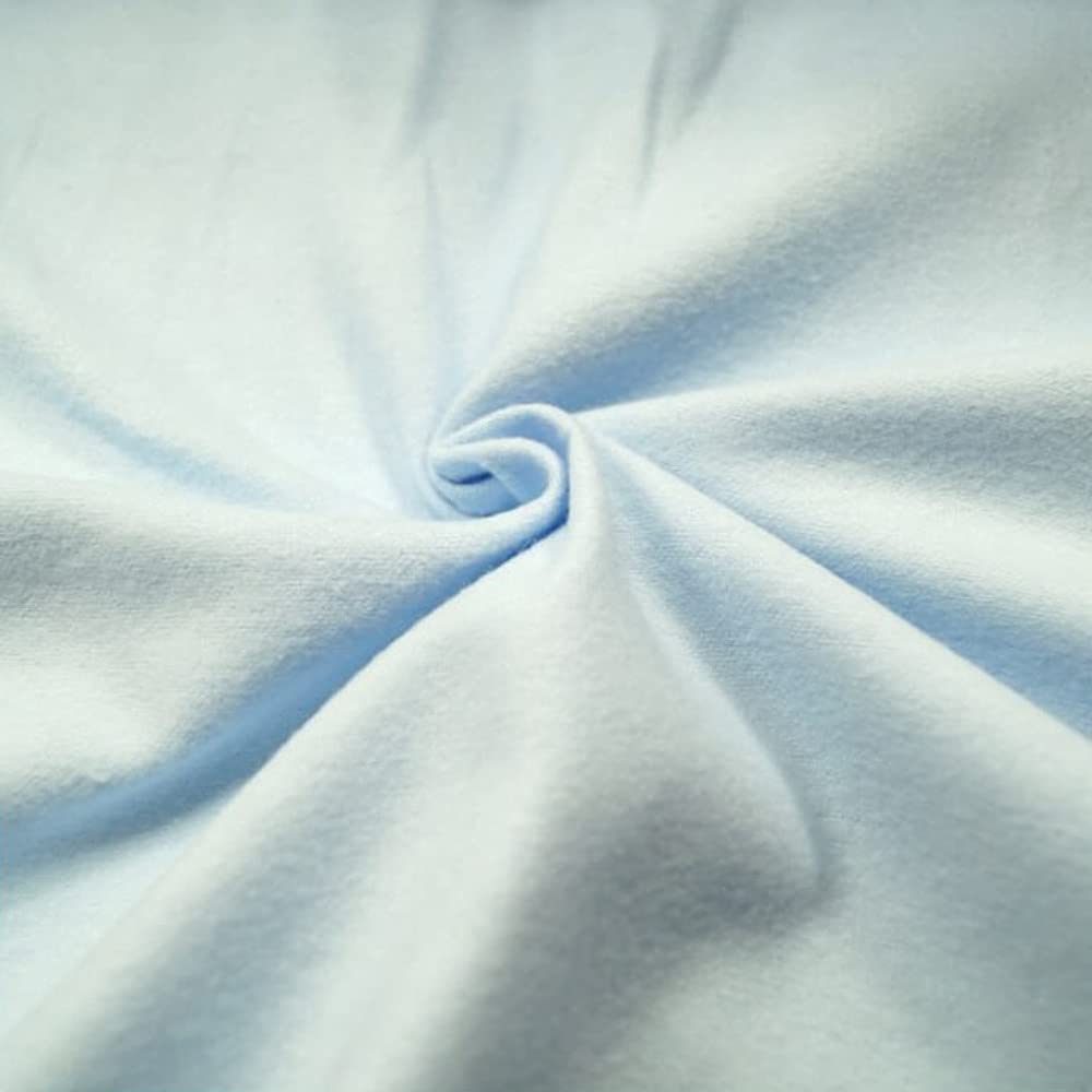 Oh Sew Crafty Limited Light Blue Brushed 100% Cotton Fabric Woven Flannel Winceyette Soft Price Per Metre (Light Blue)