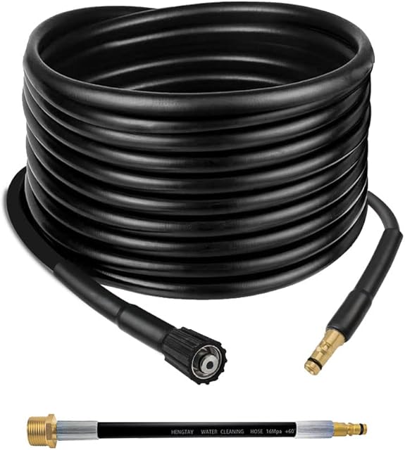 High Pressure Replacement Hose Extension, Dual-Purpose Click Bayonet to M22 Female K2 Domestic Pressure Washer, Screw on The Quick-Connect Adapter Replacement for Karcher K2 K3 K4 K5 K6 K7 (10m/33ft)