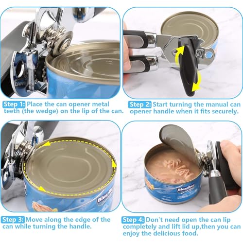 Image of Can Opener Tin Cutter Heavy Duty Stainless Steel Multipurpose Opener for Bottles, Cans and Tins for Household, Outdoor Camping