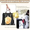 Eshow Rucksack Damen Klein, Anti-Diebstahl Elegant Cityrucksack Tagesrucksack, 3 in 1 Rucksacktasche mit Clutchbag RFID Blocker, Kleiner Damenrucksack Modern für Pendeln Schule Arbeit Reise Schwarz #2