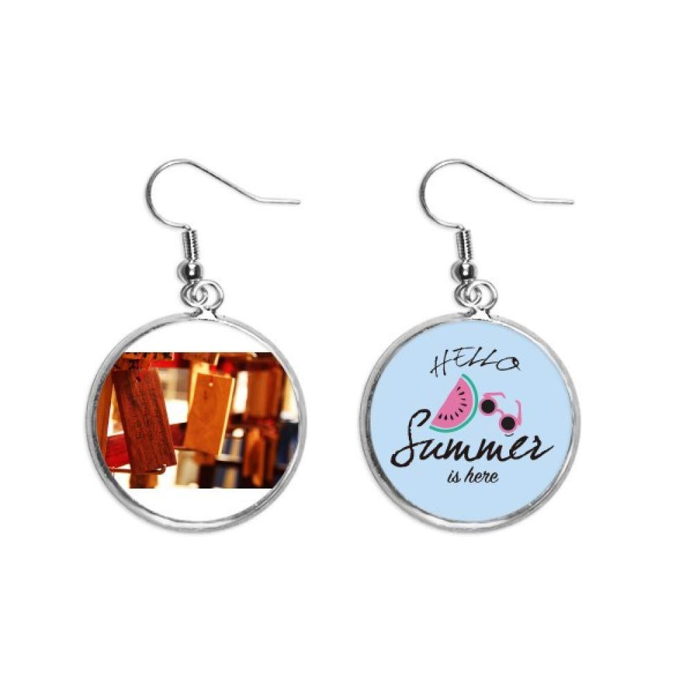 Pendientes de sandía estilo chino hechos de madera de azufaifo para look de verano 5
