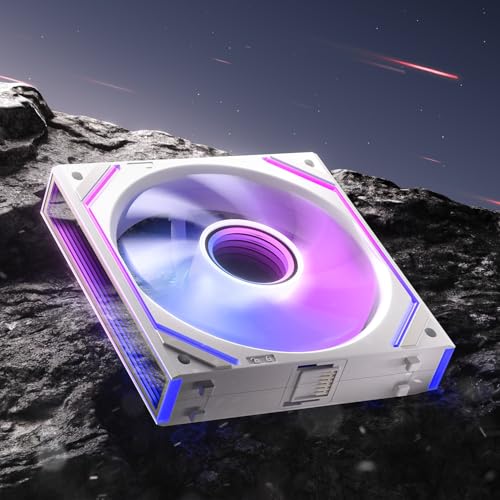 Image of AsiaHorse Dawn Pro 120mm Case Fan, ARGB PWM 1850RPM / 68CFM Airflow, Forward & Reverse Blade Design, Low Noise, Precision HDB Bearings High Performance Unit PC Fan Modular Daisy Chain