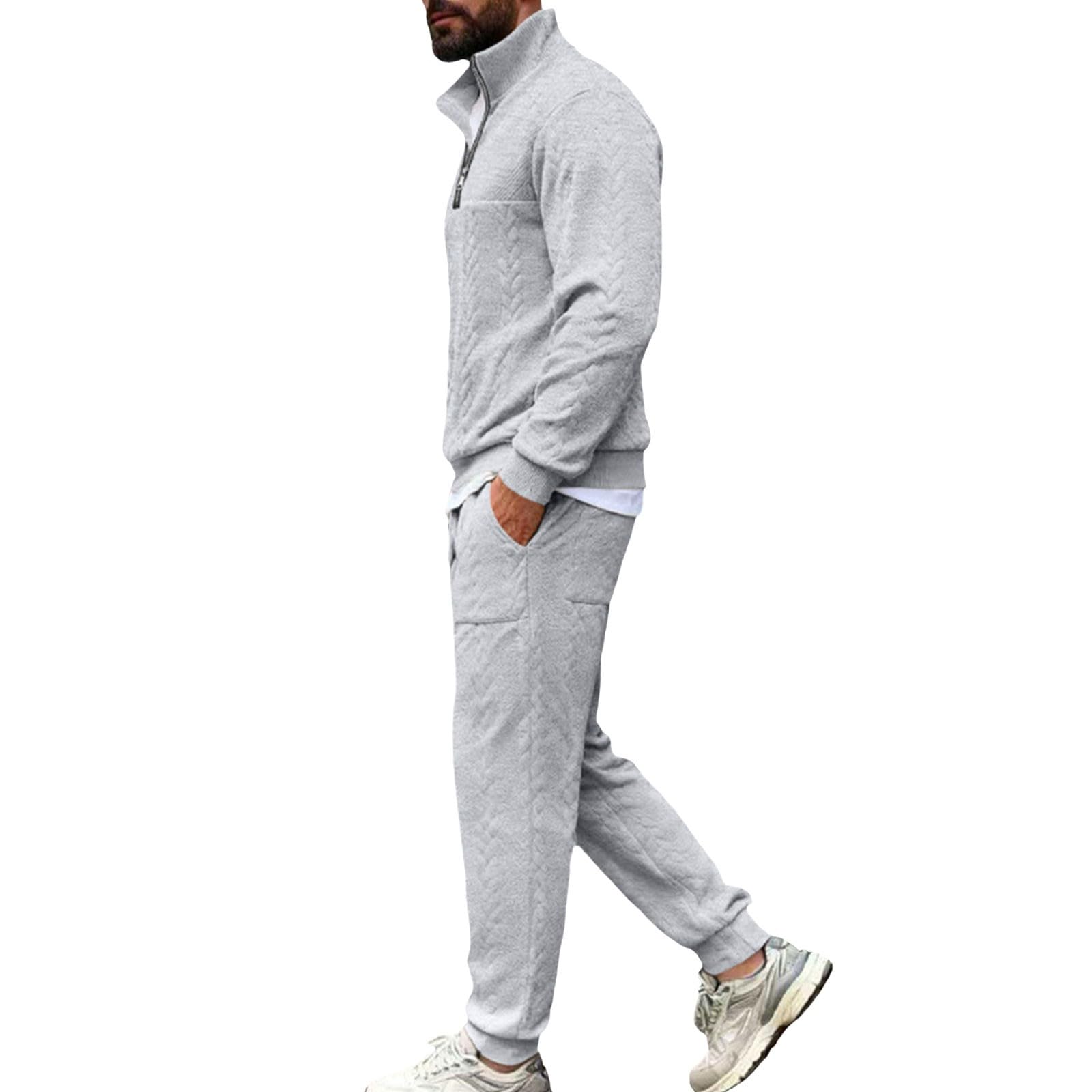 Generico Chándal completo para hombre con sudadera con cremallera y